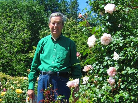 John in the Rose Garden at Garden Organic, Coventry
